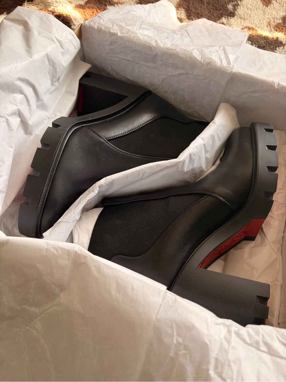 Black Chunky Heel Boots - Louboutin